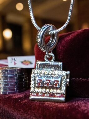 Stamped 925 Sterling Silver Slot 777 Necklace